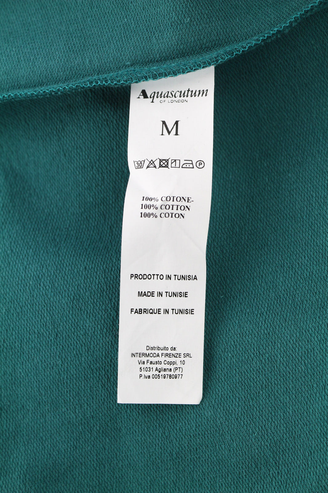 AQUASCUTUM FCIA18 Men Hoodie M Dark Green Kangaroo Hooded Pullover Straps Logo