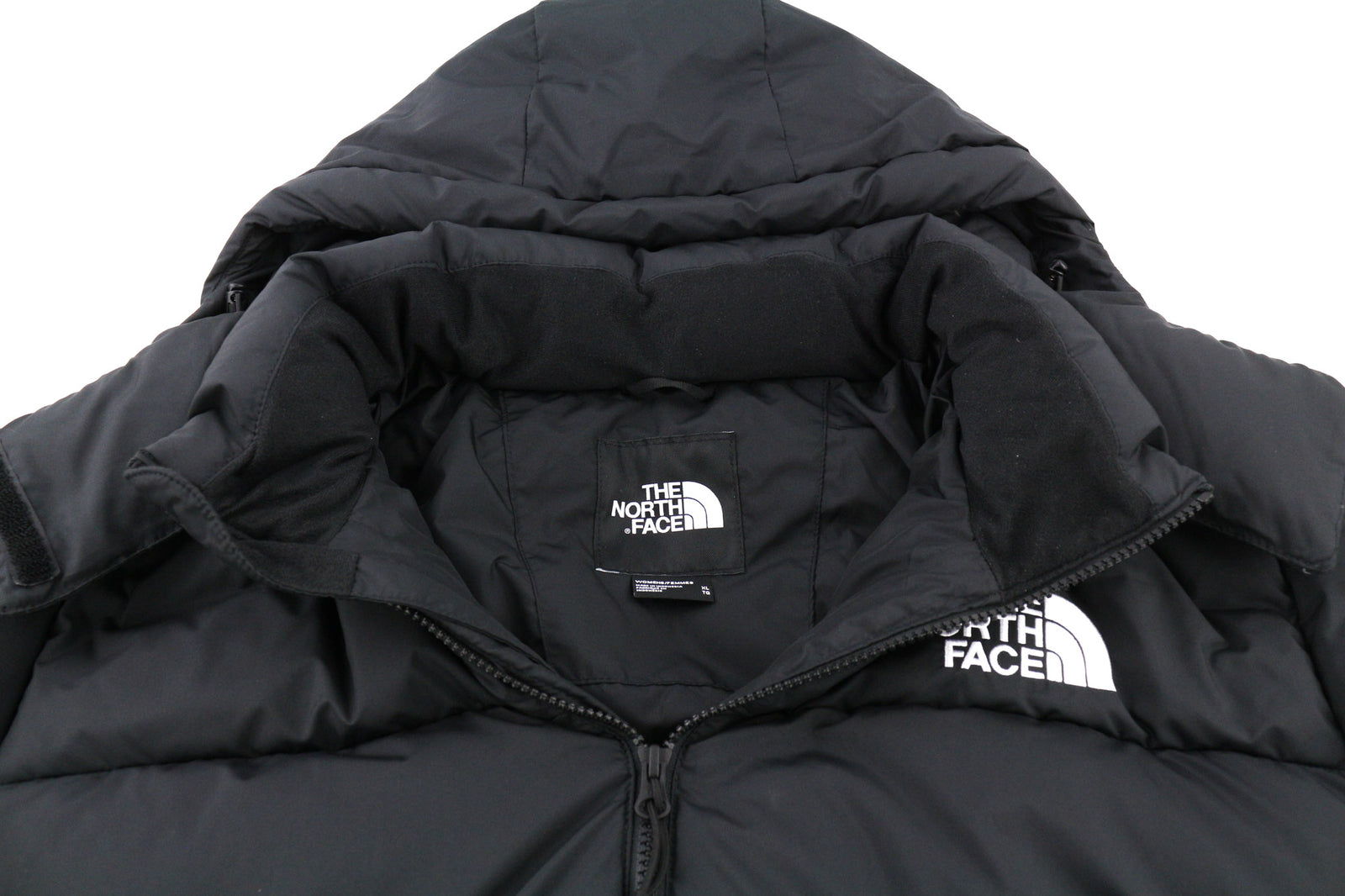 THE NORTH FACE Triple C Women Coat XL Black 550 Down Insulation Hooded Jacket