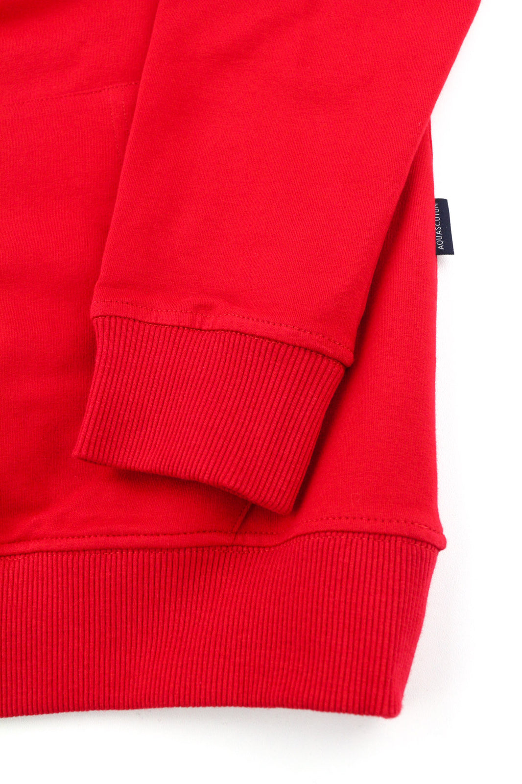 AQUASCUTUM FCIA26 Men Hoodie M Red Kangaroo Pocket Hooded Pullover Straps Logo