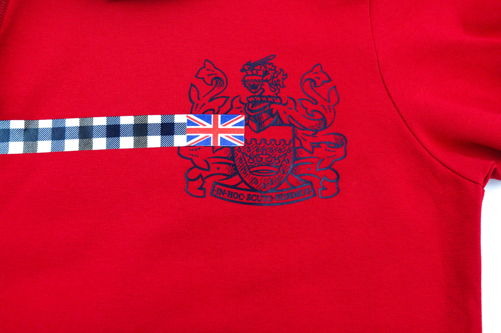 AQUASCUTUM FCIA26 Men Hoodie M Red Kangaroo Pocket Hooded Pullover Straps Logo