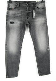 DIESEL Thommer R266U vyriški džinsai W38/L32 Slim Fit, plėšytos, pilkos, tamprios 