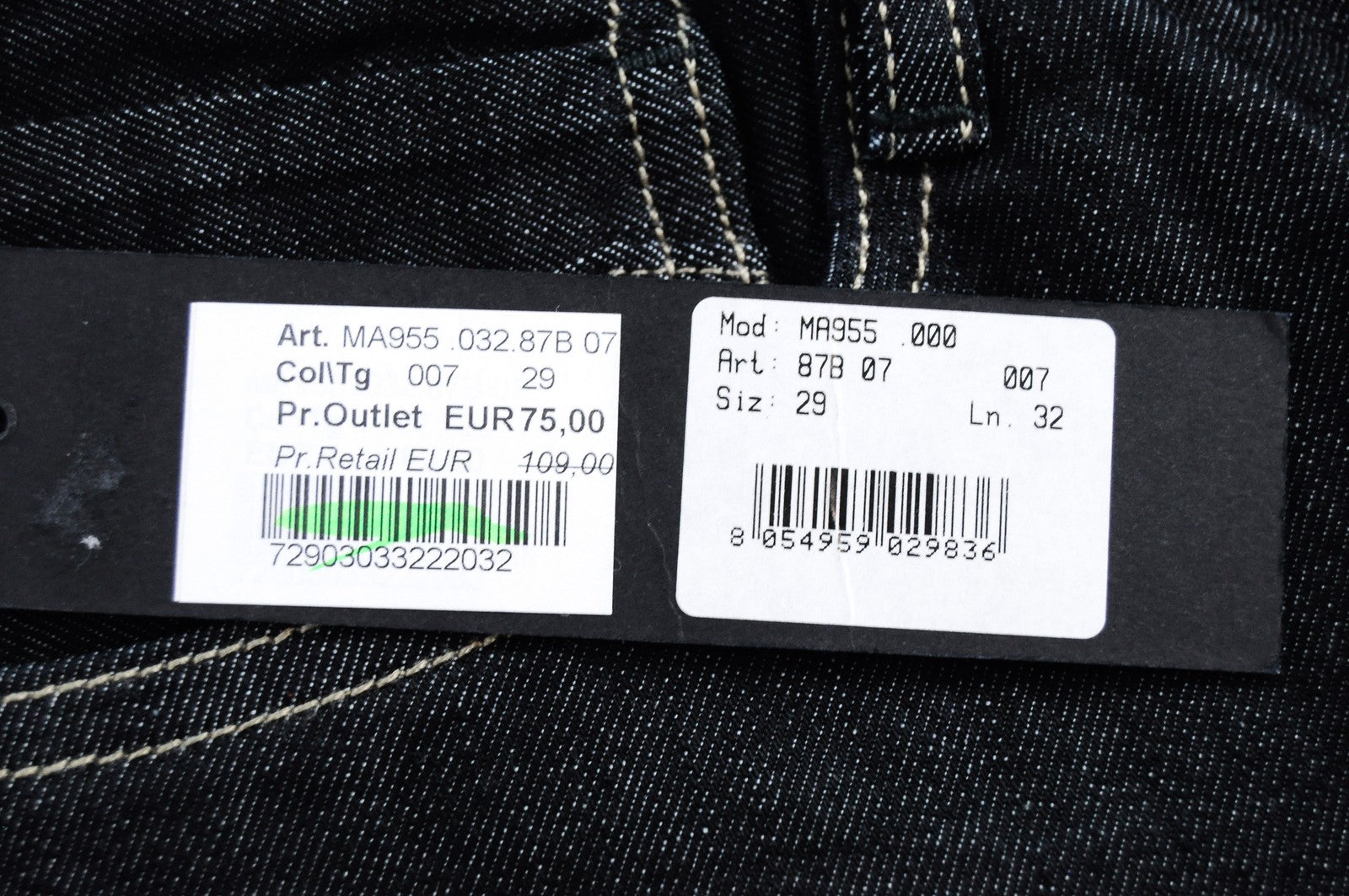 REPLAY Newbill Men's Navy Jeans W29/L32 Cotton Stretch Straight Fit Denim