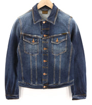 NUDIE JEANS Perry Org. Excellent Blue Mens Jacket S Denim Unlined Stretchy Blue