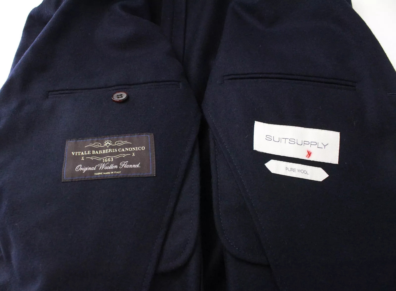 SUITSUPPLY Havana Men's Suit UK38R Navy Slim Wool 2-Piece Single-Breasted