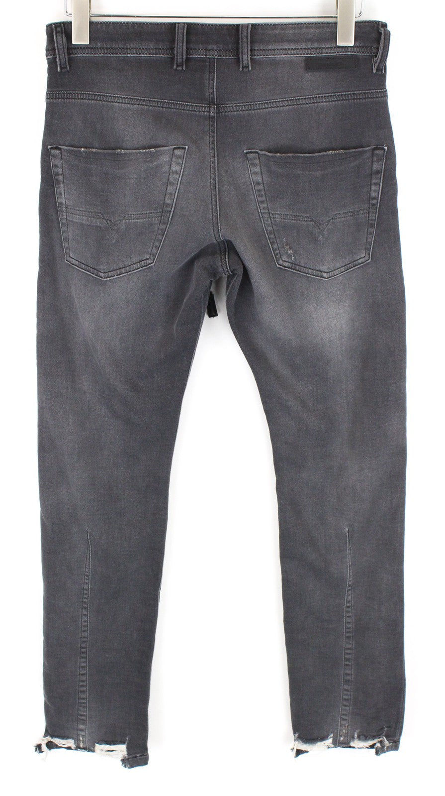 DIESEL Krooley CB-NE 069EM Men's Grey Ripped Sweat Jogg Jeans W28 Slim Stretch