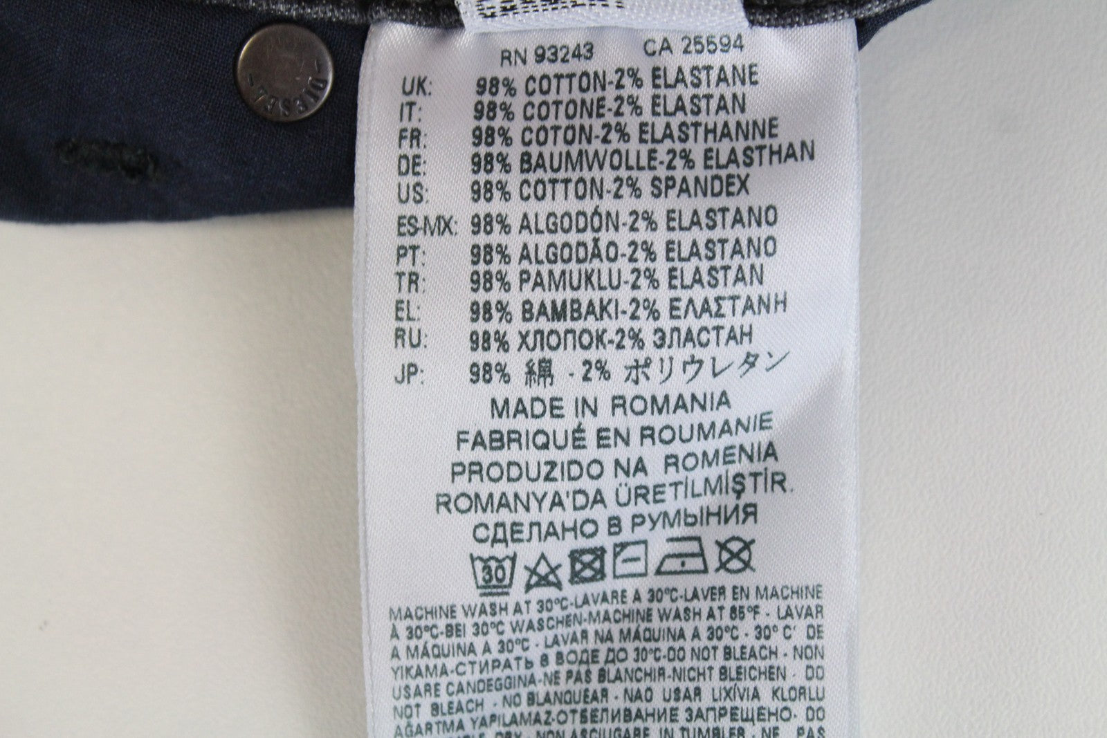 DIESEL Krooley CB-NE 069EM Men's Grey Ripped Sweat Jogg Jeans W28 Slim Stretch