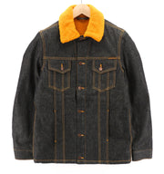 NUDIE JEANS Helmut Mens Jacket M Dress Blue Sherpa Lining Long Sleeved Denim