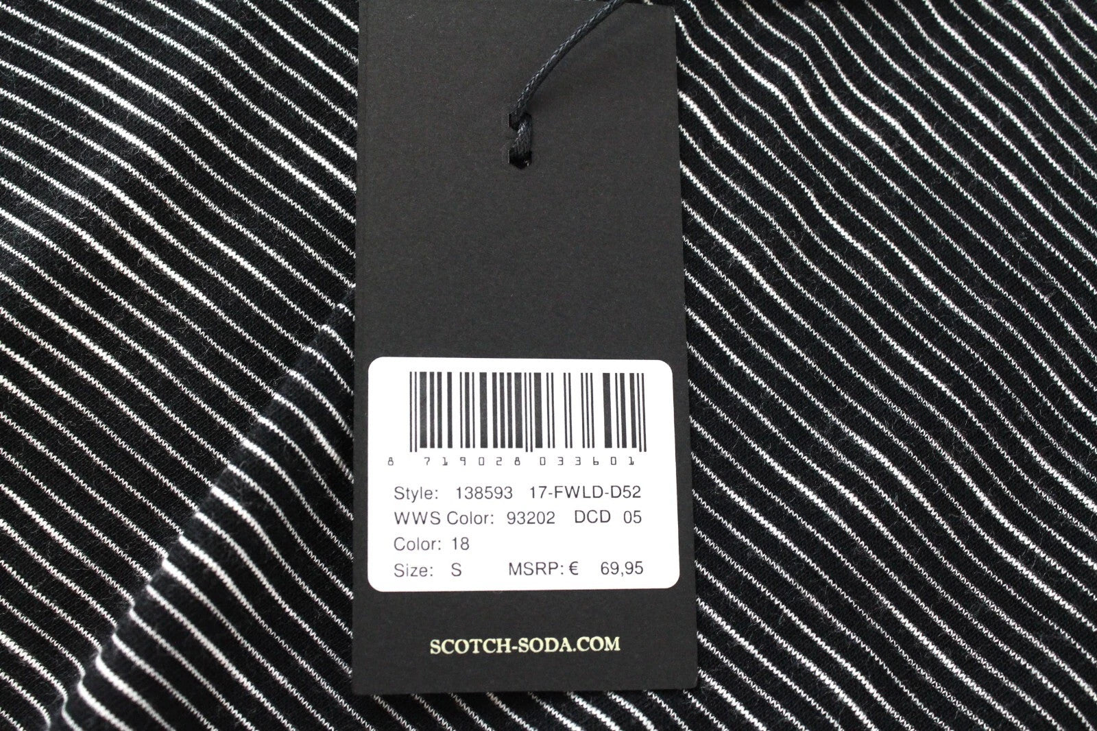 SCOTCH & SODA Ams Blauw Women's T-Shirt S Black Cotton Blend Sleeveless Stripe