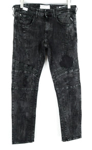 REPLAY Zaldok Men's Jeans W31/L32 Grey Washed Slim Fit Cotton Distressed Stretch