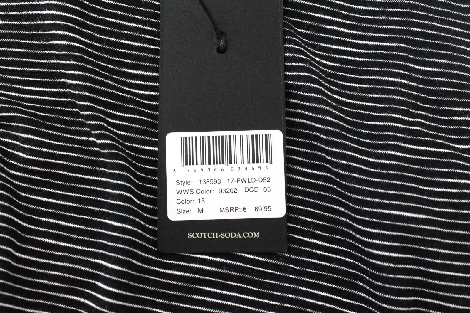 SCOTCH & SODA Ams Blauw Women's Tank Top M Striped Black Cotton Blend Tee