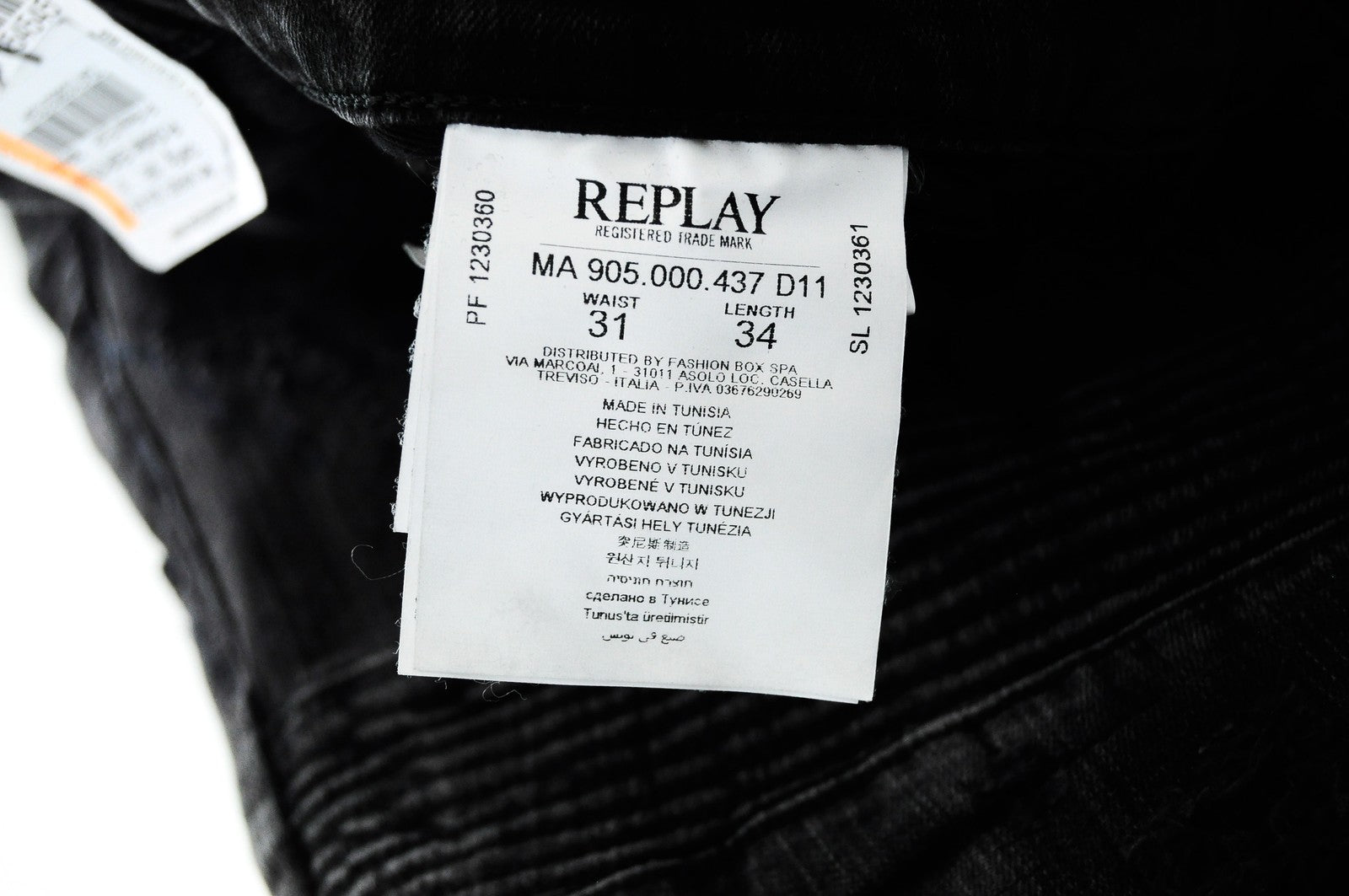 REPLAY Zaldok Men's Jeans W31/L34 Slim Fit Grey Ripped Washed Cotton Stretch