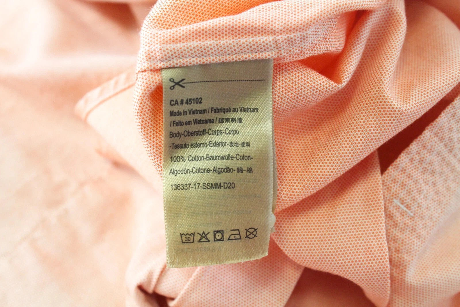 SCOTCH & SODA Ams Couture Men's Shirt S Orange Cotton Washed Long Sleeve Top