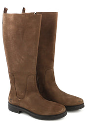 TIMBERLAND Womens Boots EU38 EU39 Brown Leather Almont Toe Zipper Long