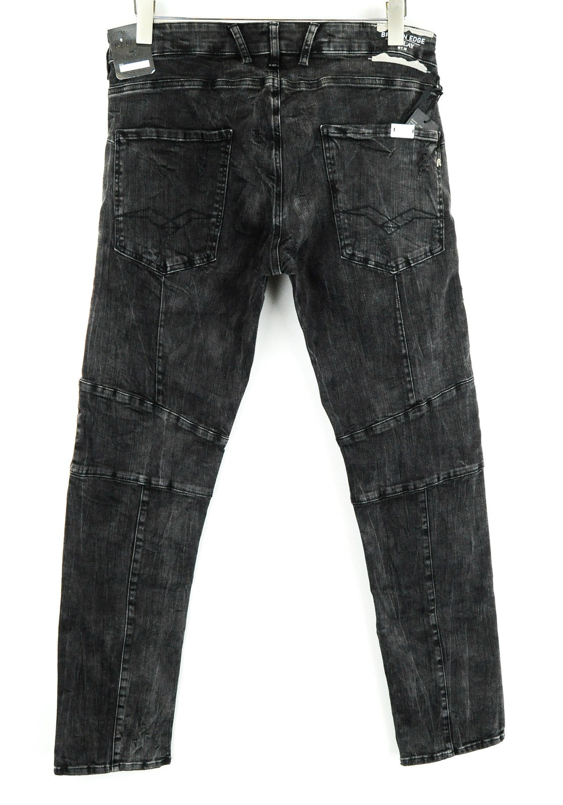 REPLAY Zaldok Men's Jeans W33/L30 Grey Distressed Wash Slim Fit Cotton Stretch