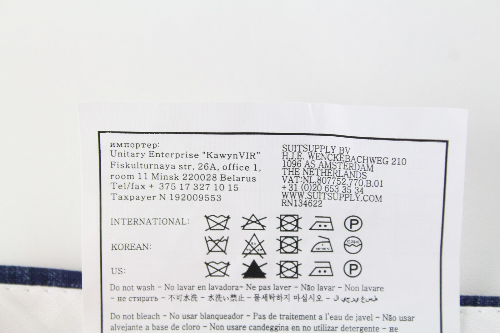 SUITSUPPLY Havana Men's Suit UK36R Blue Checked 2-Piece Wool Silk Linen Slim