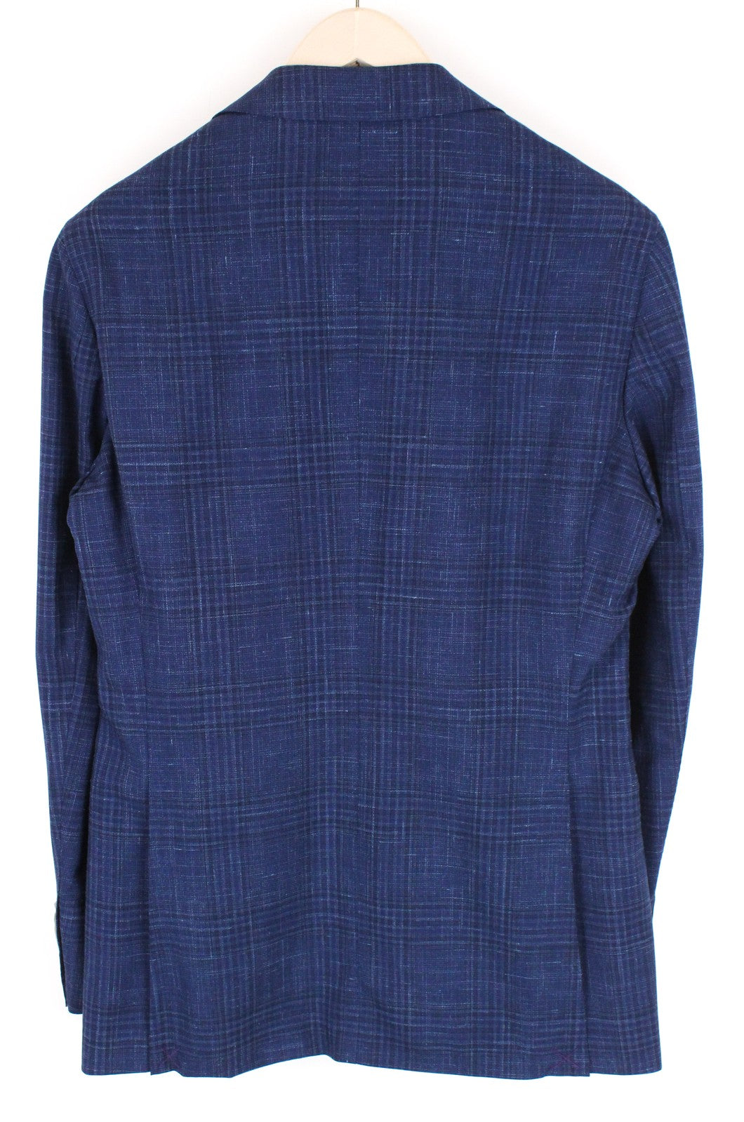 SUITSUPPLY Havana Men's Suit UK36R Blue Checked 2-Piece Wool Silk Linen Slim