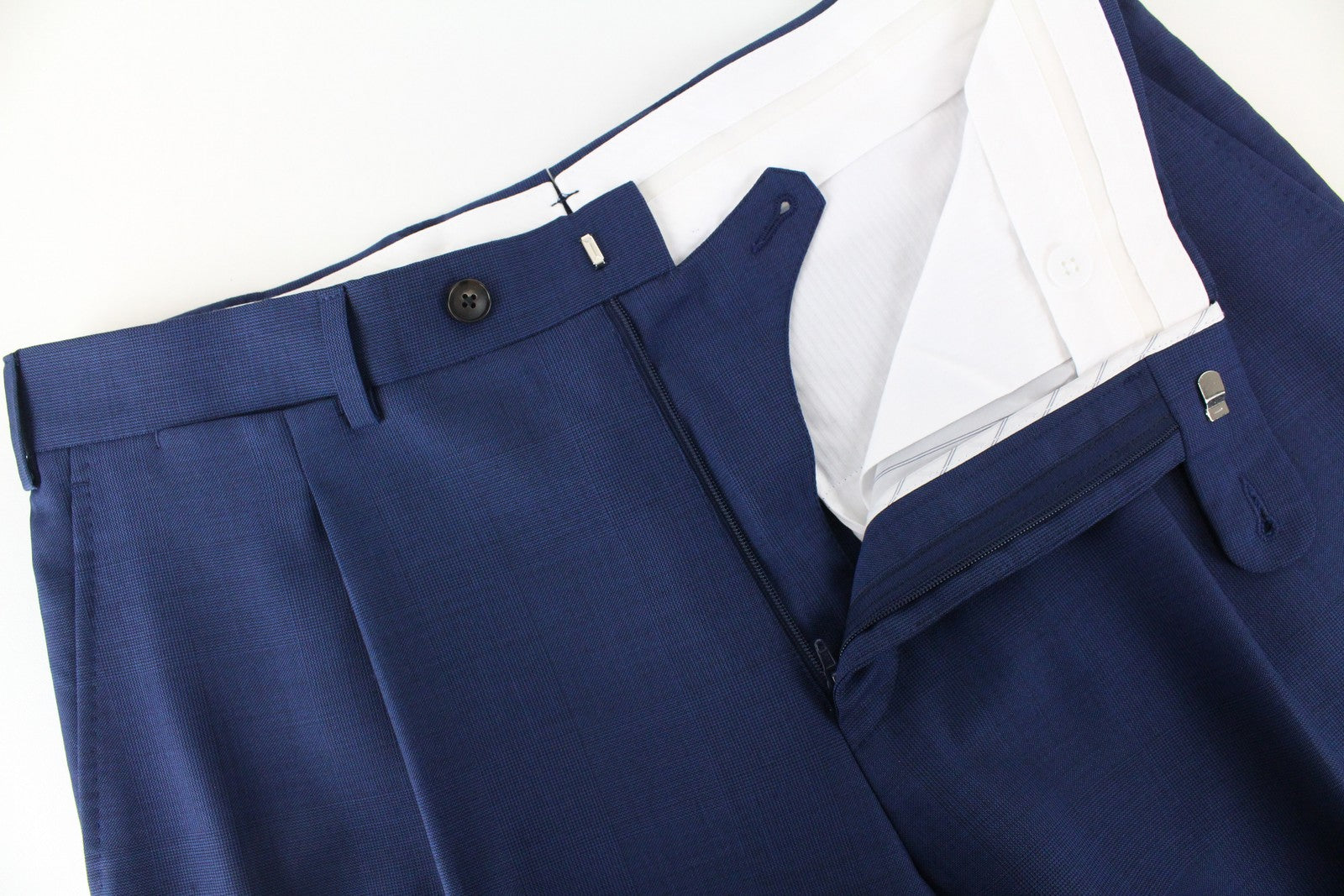 SUITSUPPLY Brescia Men's Blue Trousers UK36 Wool Pleated Lined Formal Fit