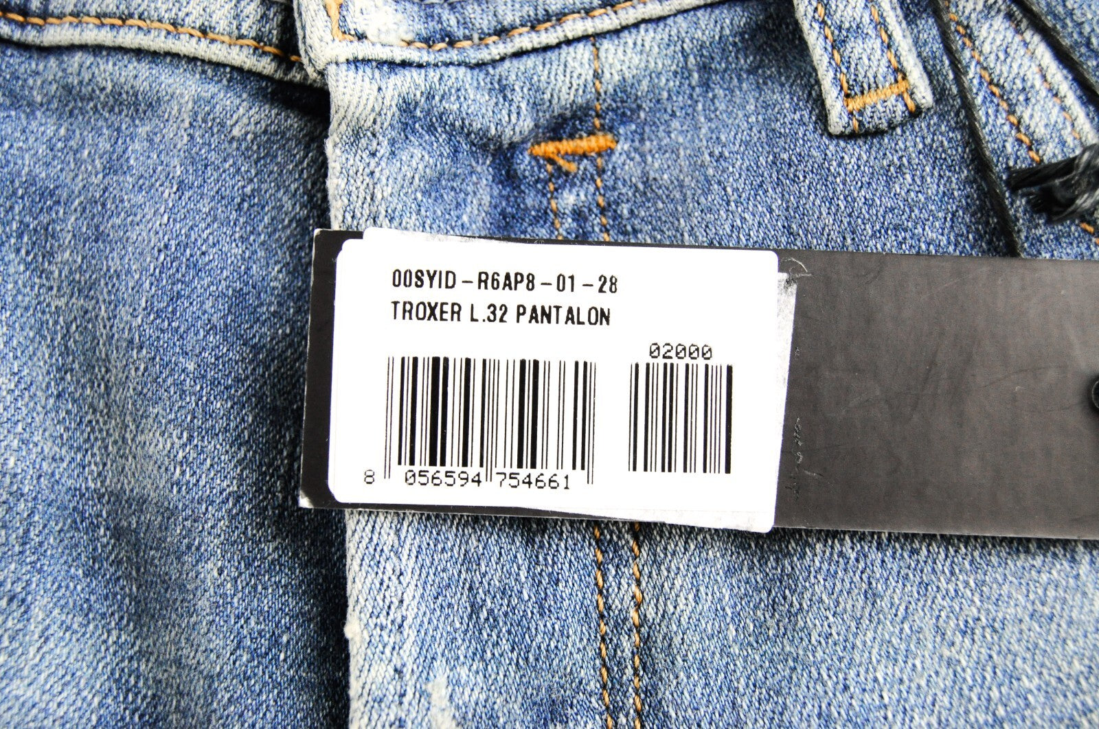 DIESEL Troxer R6AP8 Men's Blue Jeans W28/L32 Slim Skinny Washed Cotton Stretch