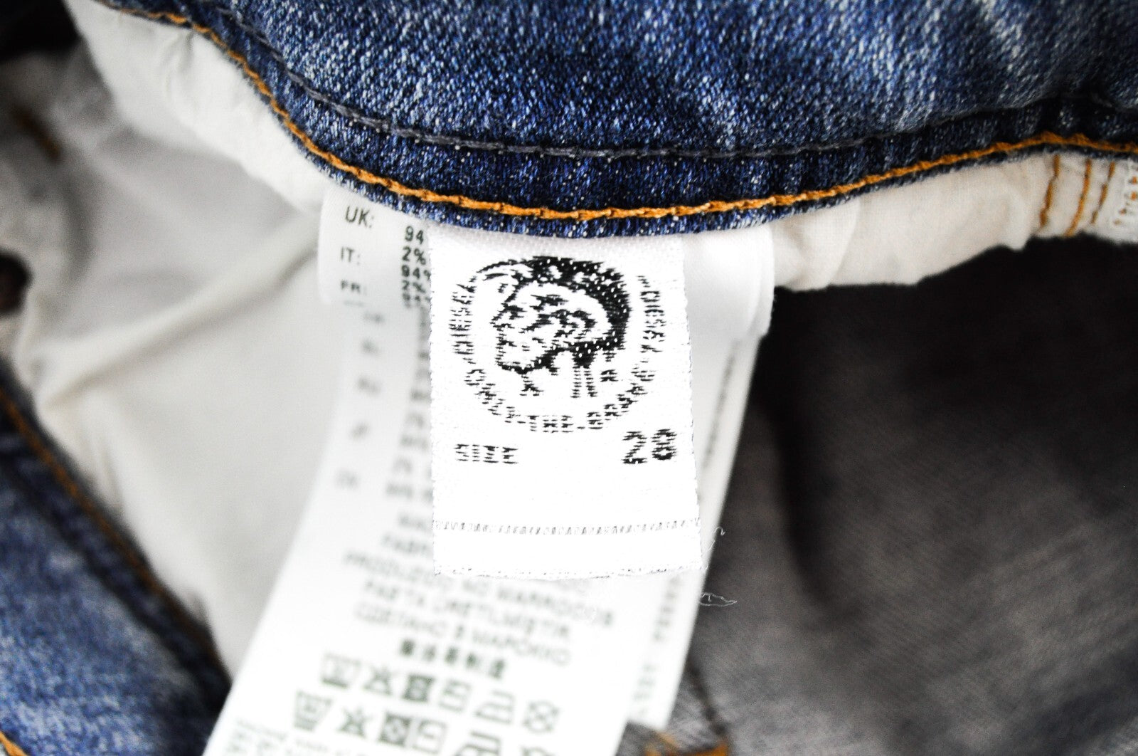 DIESEL Troxer R6AP8 Men's Blue Jeans W28/L32 Slim Skinny Washed Cotton Stretch