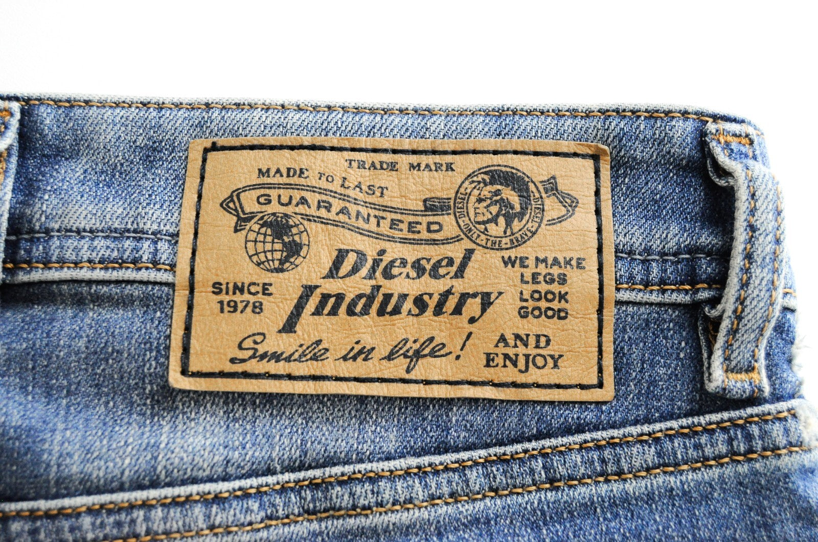 DIESEL Troxer R6AP8 Men's Blue Jeans W28/L32 Slim Skinny Washed Cotton Stretch