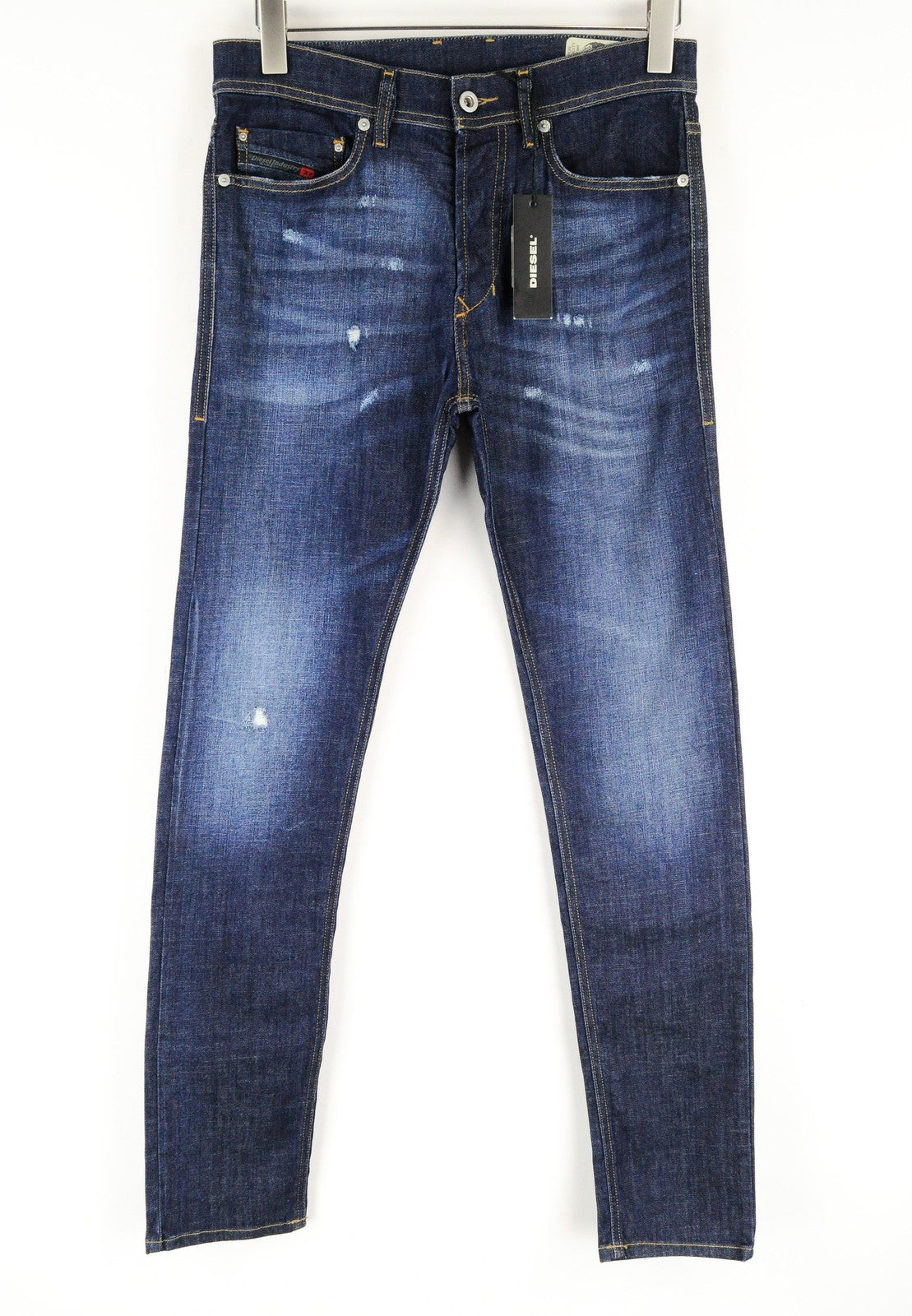 DIESEL Tepphar R7NA8 Men's Blue Slim Carrot Fit Jeans W28/L32 Aged Distressed
