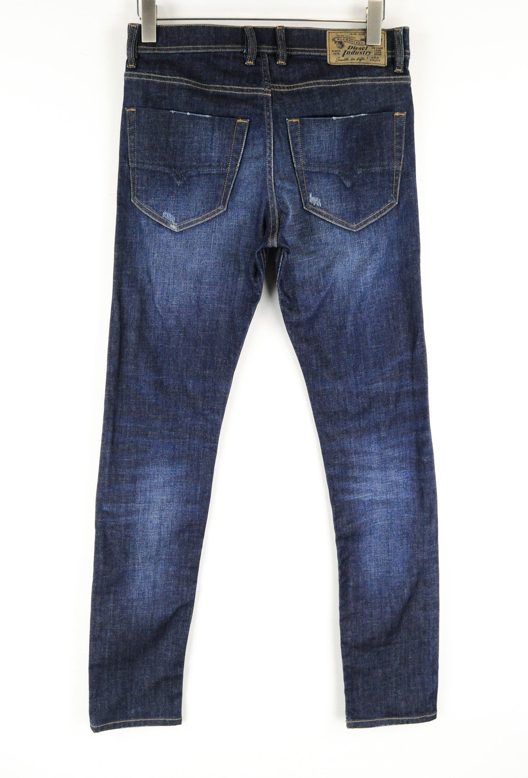 DIESEL Tepphar R7NA8 Men's Blue Slim Carrot Fit Jeans W28/L32 Aged Distressed