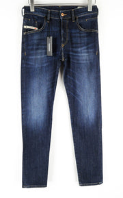 DIESEL D-Bazer 082AY Men's Blue Jeans W27/L32 Tapered Washed Out Button-Fly