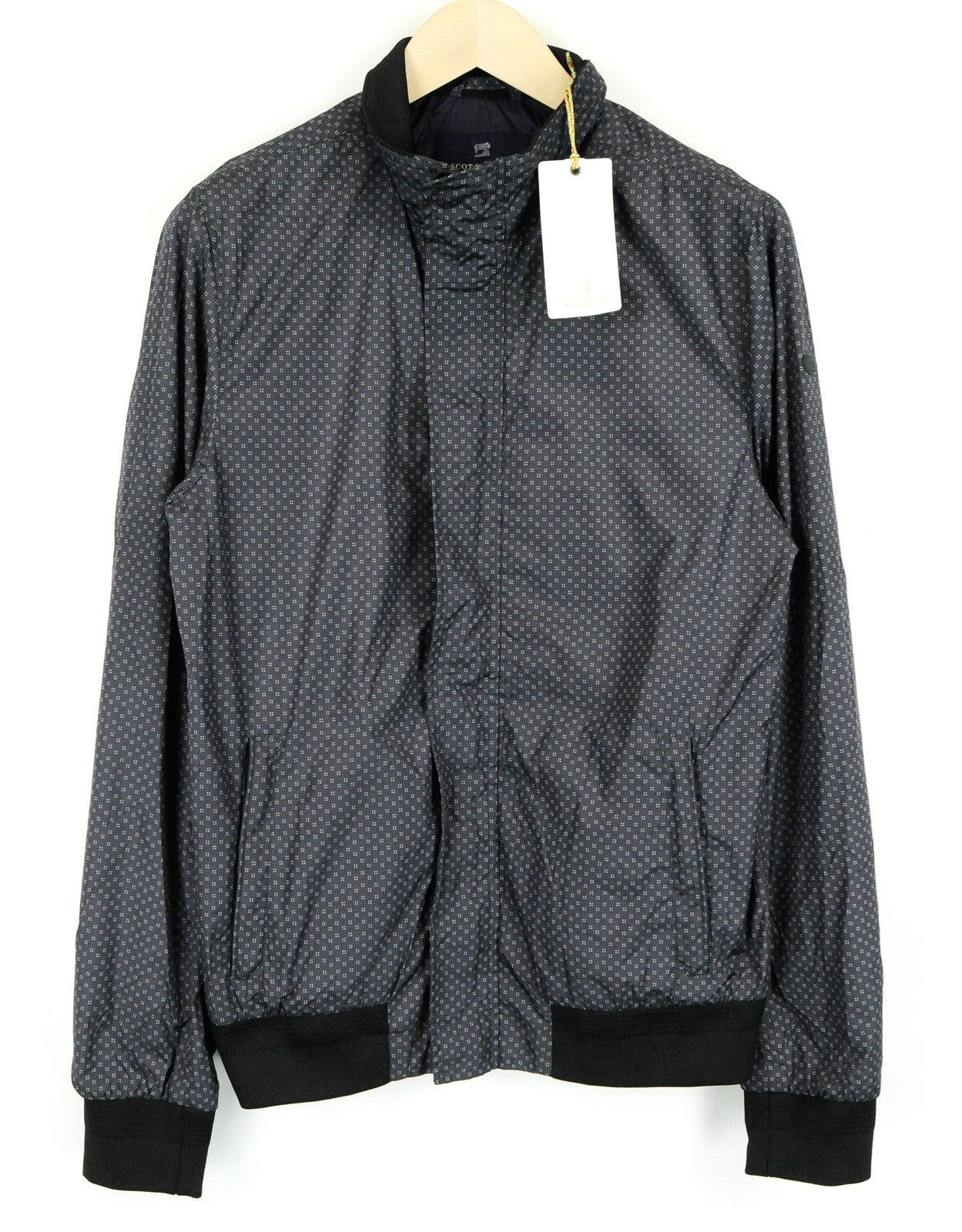 SCOTCH & SODA Ams Couture Men's Jacket M Dark Grey Lined Patterned Long Sleeve