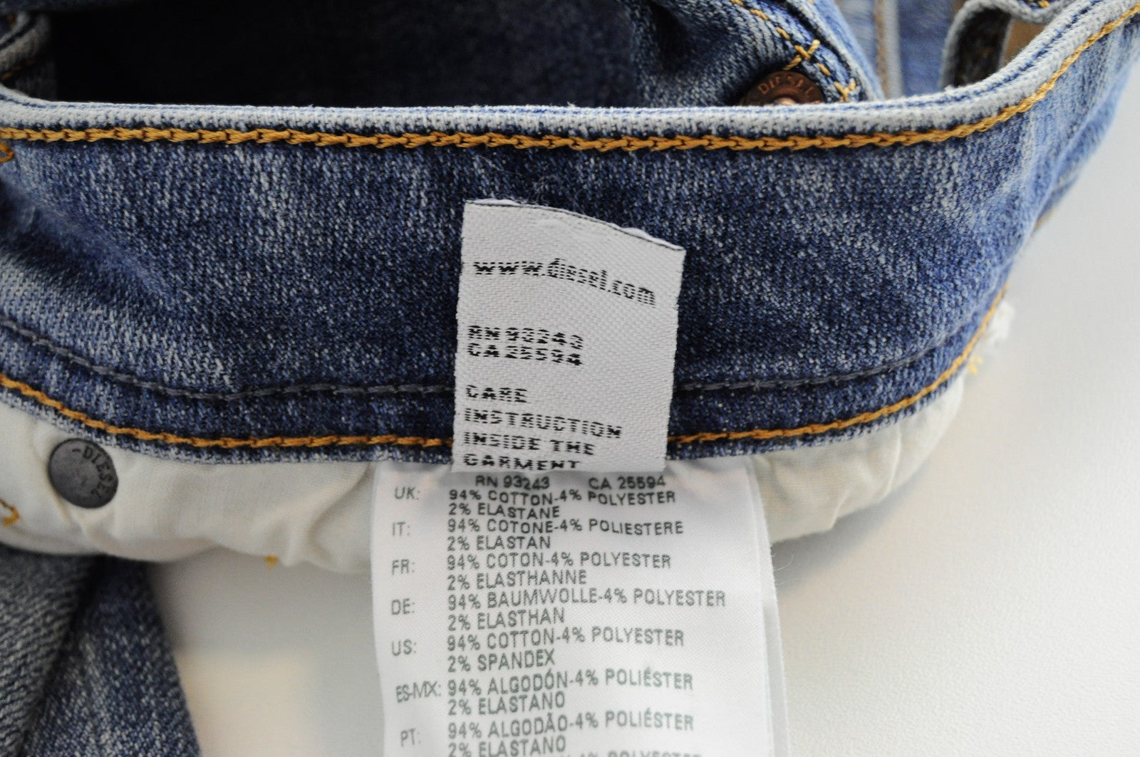 DIESEL Troxer R6AP8 Men's Blue Jeans W28/L32 Slim Skinny Aged Stained Denim