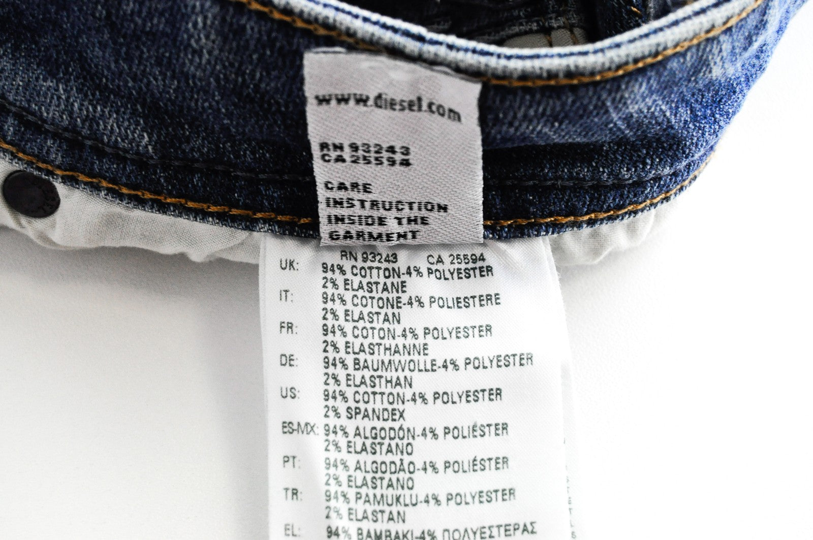 DIESEL Troxer R6AP8 Men's Blue Jeans W28/L32 Slim Skinny Aged Stained Denim