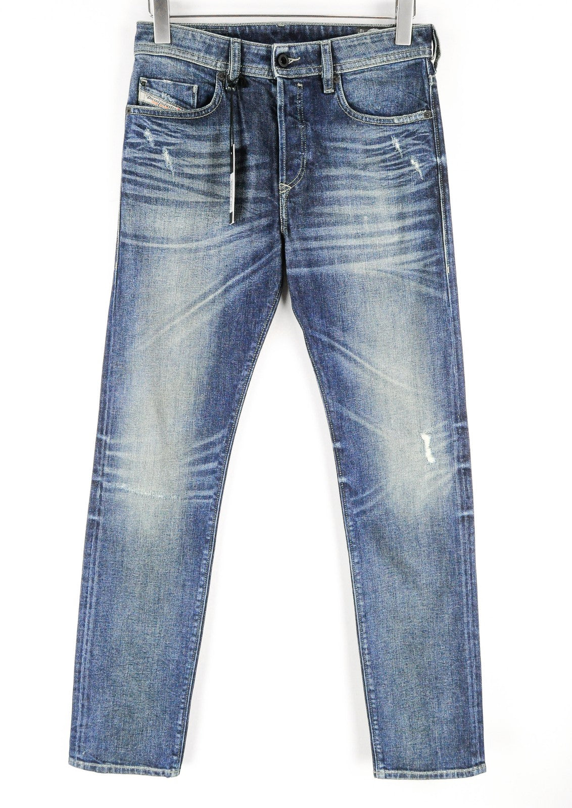 DIESEL Buster R9K03 Men's Blue Jeans W28/L32 Slim Tapered Stained Distressed