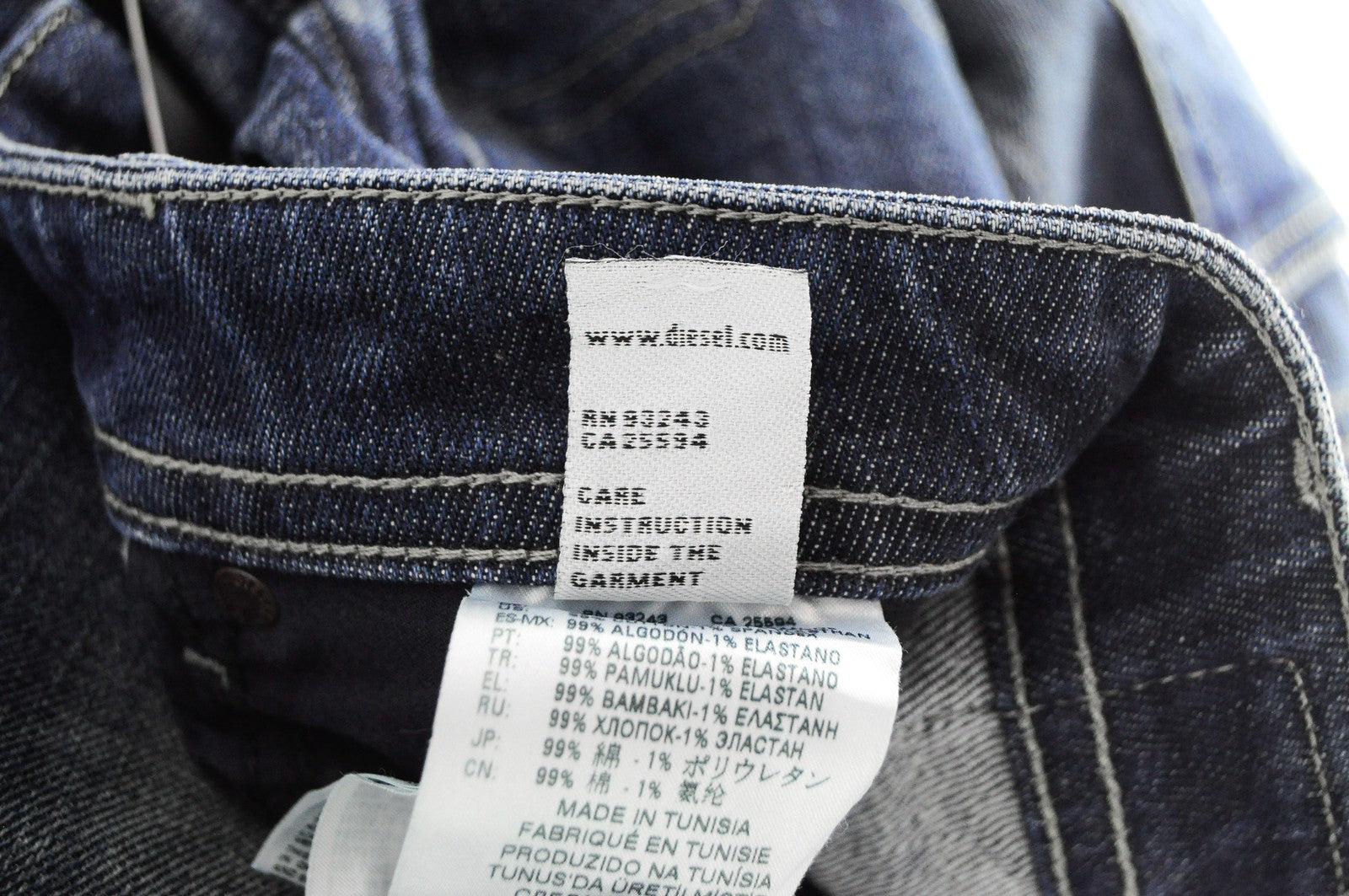 DIESEL Buster R9K03 Men's Blue Jeans W28/L32 Slim Tapered Stained Distressed