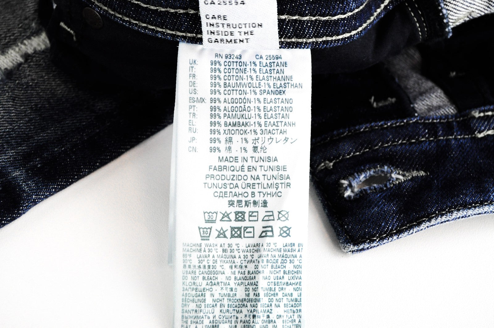 DIESEL Buster R9K03 Men's Blue Jeans W28/L32 Slim Tapered Stained Distressed