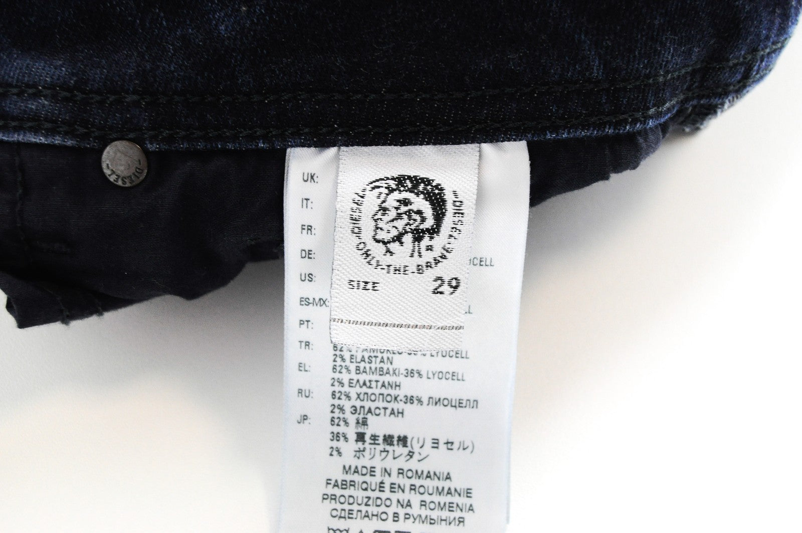 DIESEL Sleenker 084YD Men's Blue Jeans W29/L32 Slim Skinny Dark Washed Denim