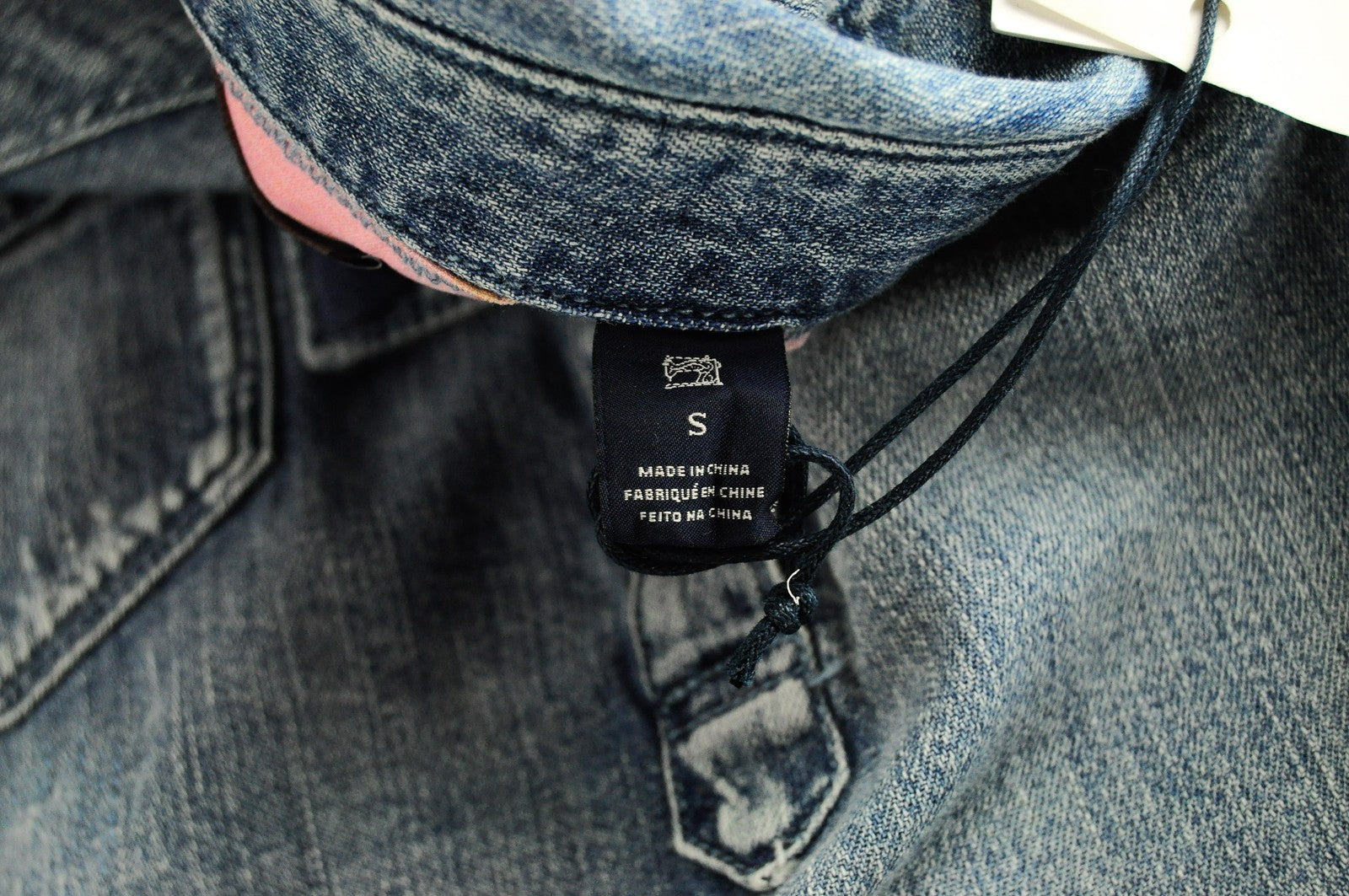 SCOTCH & SODA Ams Blauw Men's Shirt S Blue Denim Style Cotton Ripped Half-Button