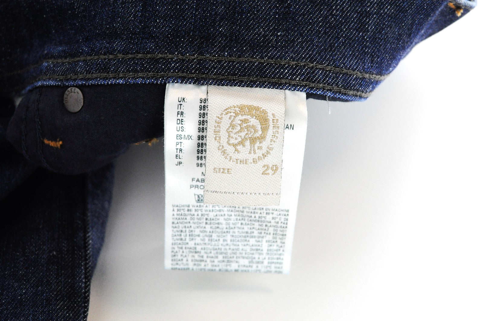 DIESEL Tepphar R845B Men's Blue Jeans W29/L32 Stone Washed Slim Carrot Stretch