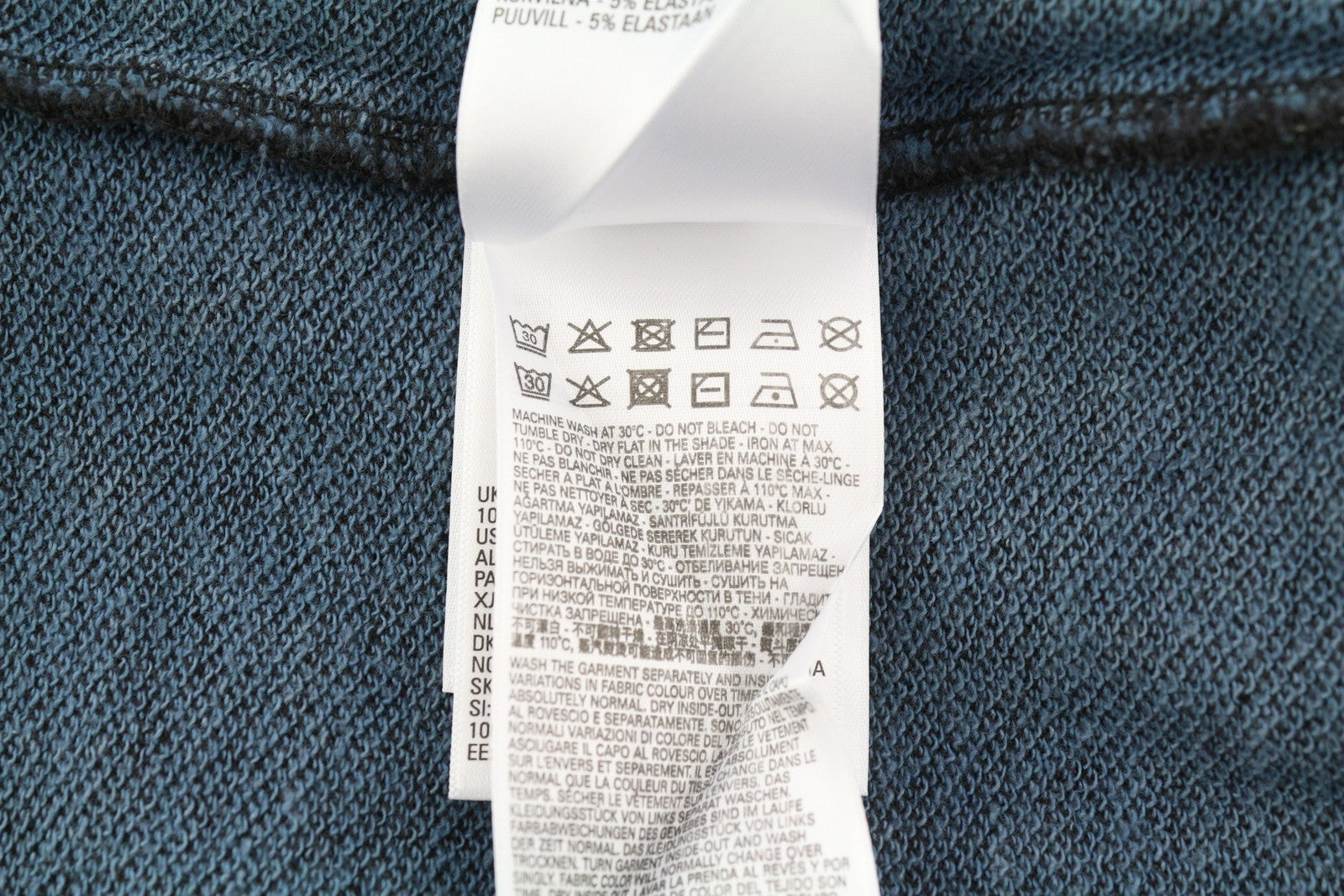 DIESEL S-Ginn-Hood-E1 Men Hoodie M Washed Grey Distress Hooded Kangaroo RRP€195