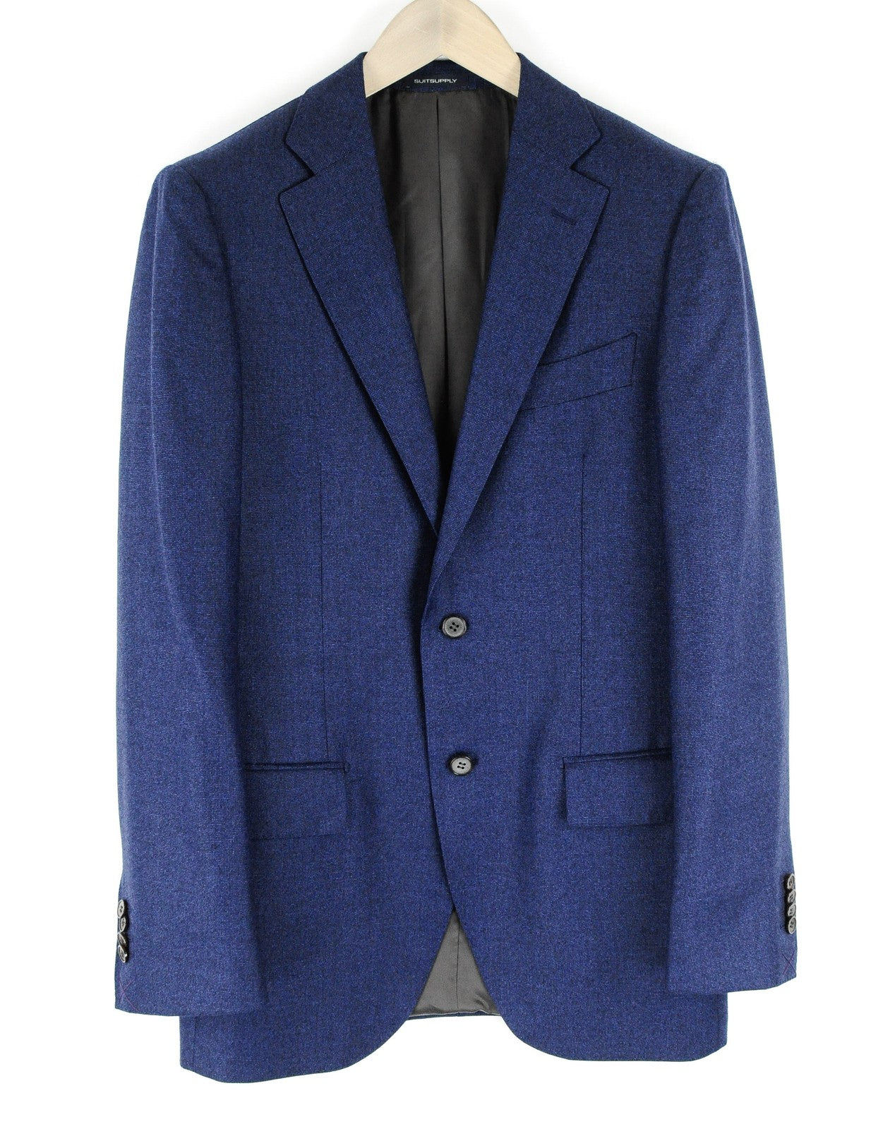 SUITSUPPLY Lazio Men's Suit UK40L Woolen Slim Cut Woven Melange 2-Piece Classic