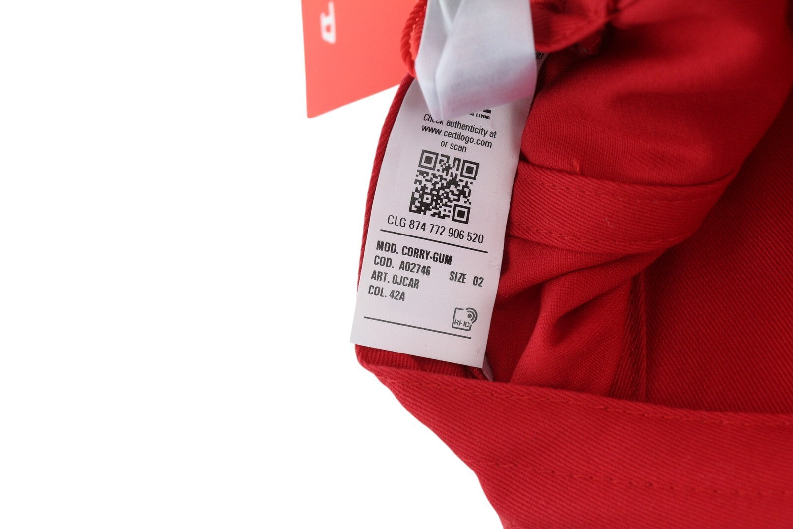 DIESEL Corry-Gum Men Cap OS Red Baseball Cotton Patch Front Logo Casual Unisex