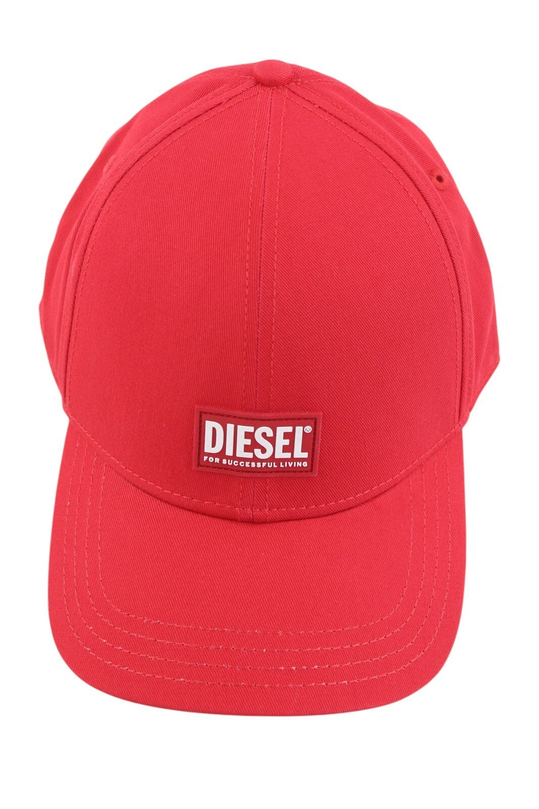DIESEL Corry-Gum Men Cap OS Red Baseball Cotton Patch Front Logo Casual Unisex