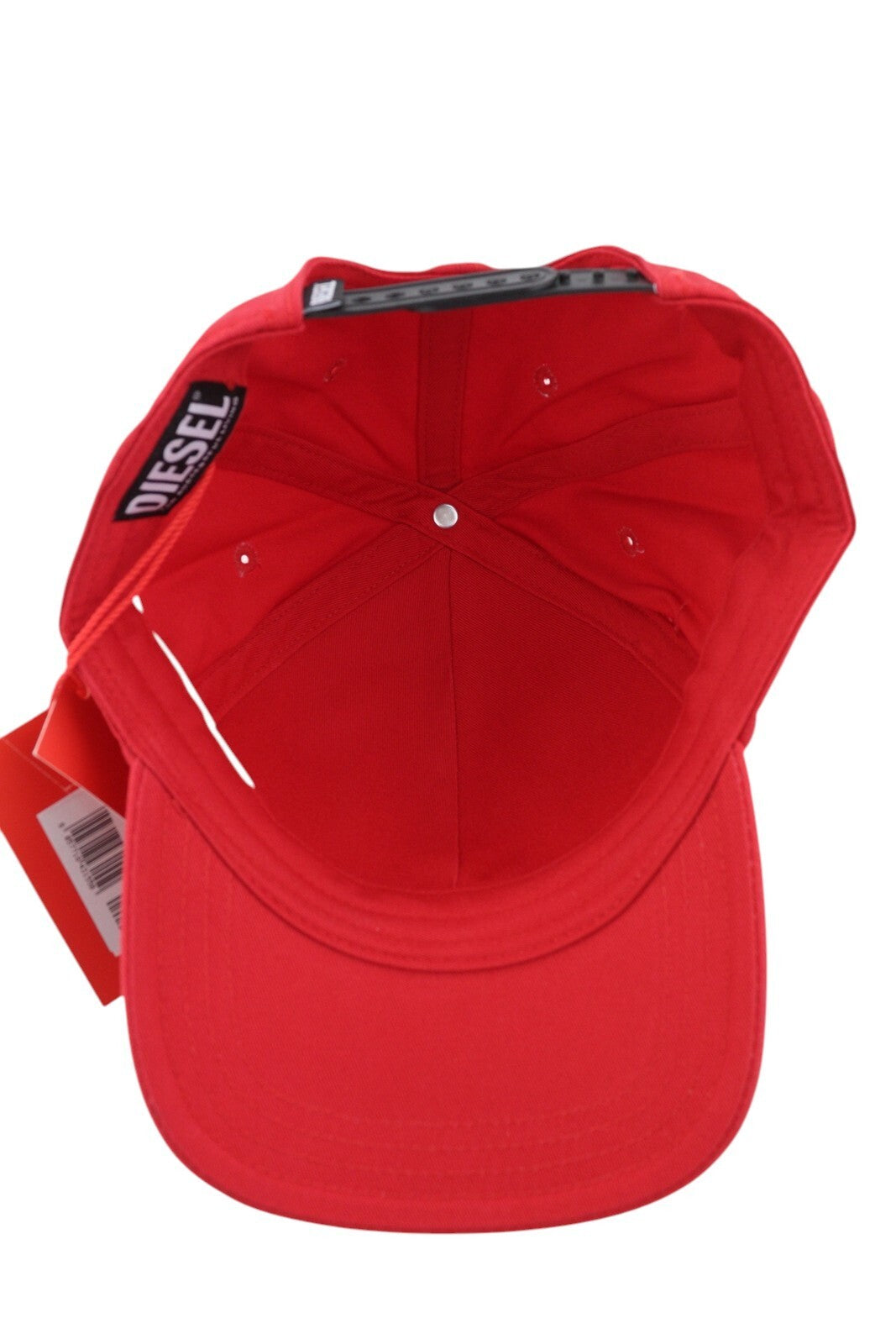 DIESEL Corry-Gum Men Cap OS Red Baseball Cotton Patch Front Logo Casual Unisex