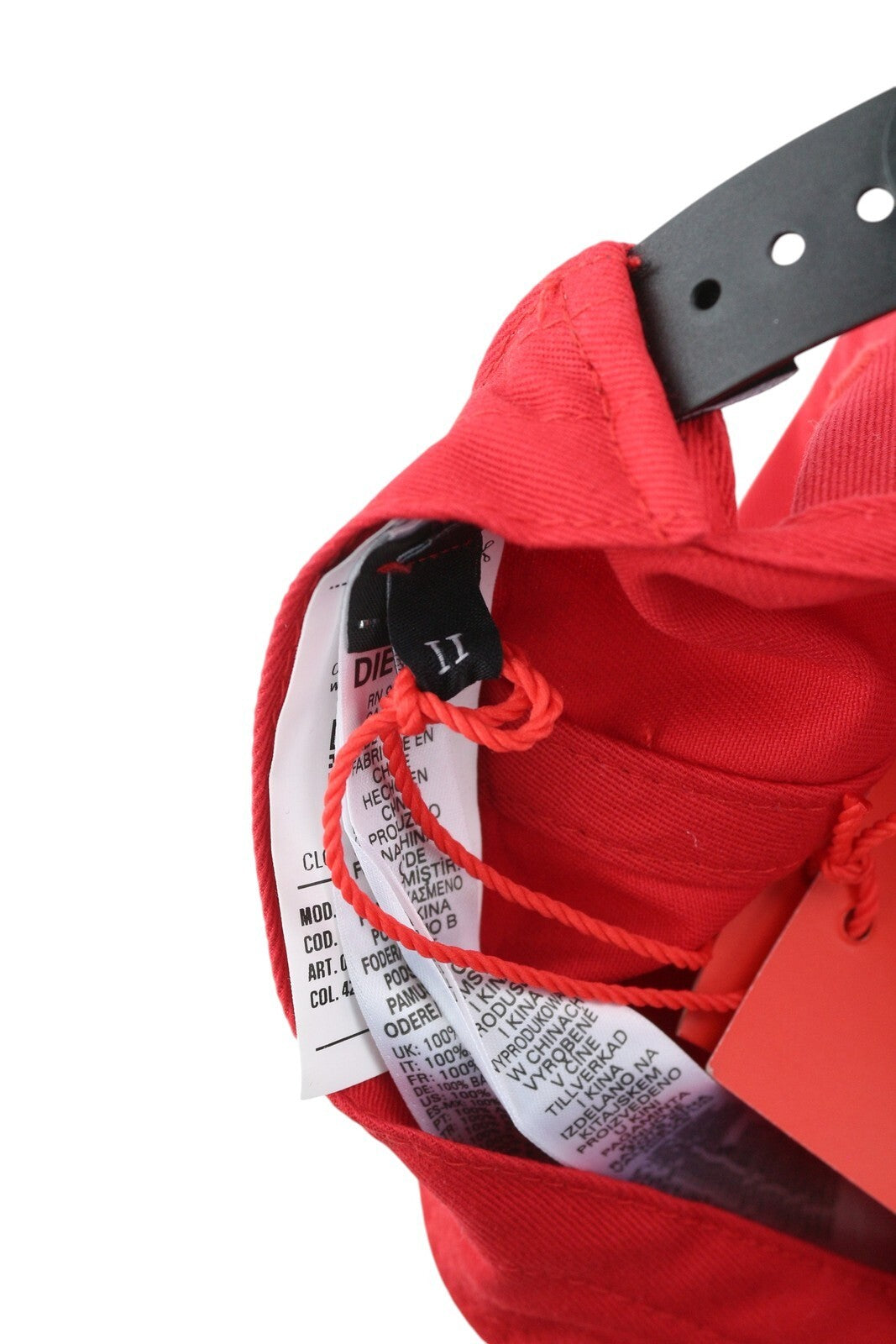 DIESEL Corry-Gum Men Cap OS Red Baseball Cotton Patch Front Logo Casual Unisex