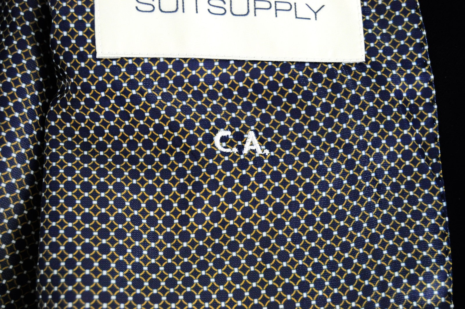 SUITSUPPLY La Spalla vyriškas tamsiai mėlynas švarkas su vilnoniu pamušalu (UK40R) klasikinis oficialios suknelės modelis 
