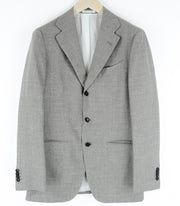 SUITSUPPLY Havana Jetted FL Men's Grey Blazer UK38R Wool Silk Linen Slim Fit