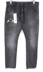 DIESEL Krooley CB-NE 069EM Men's Grey Ripped Sweat Jogg Jeans W32 Slim Washed