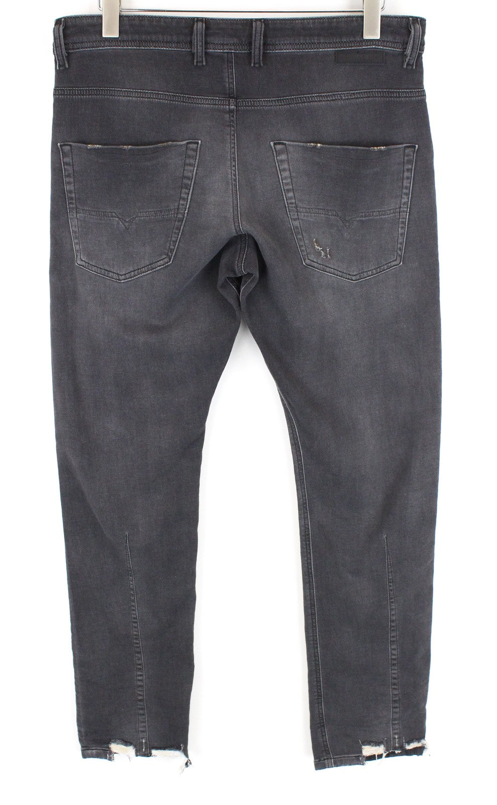 DIESEL Krooley CB-NE 069EM Men's Grey Ripped Sweat Jogg Jeans W32 Slim Washed