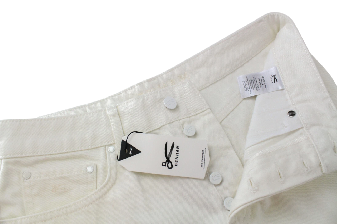 DENHAM Melrose Women's Shorts W28 Off-White Pure Cotton Casual Denim Summer