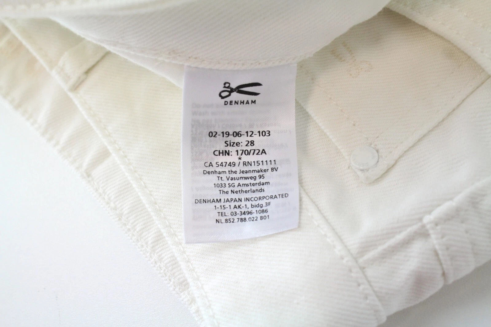 DENHAM Melrose Women's Shorts W28 Off-White Pure Cotton Casual Denim Summer