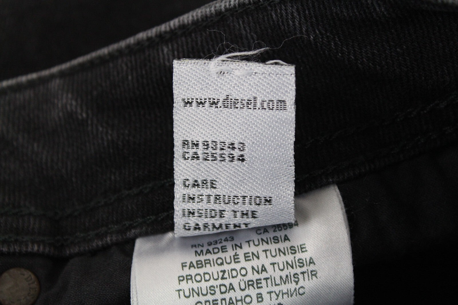 DIESEL Sleenker-X 0870G Men's Blue Jeans W27/L32 Black Faded Slim Skinny Fit