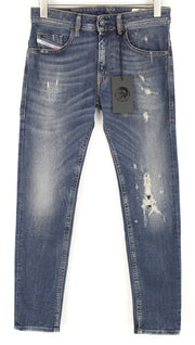 DIESEL Thommer 083AC Men's Jeans W28/L30 Slim Fit Skinny Blue Cotton Ripped
